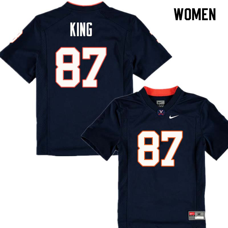 Women #87 Andrew King Virginia Cavaliers College Football Jerseys Sale-Navy